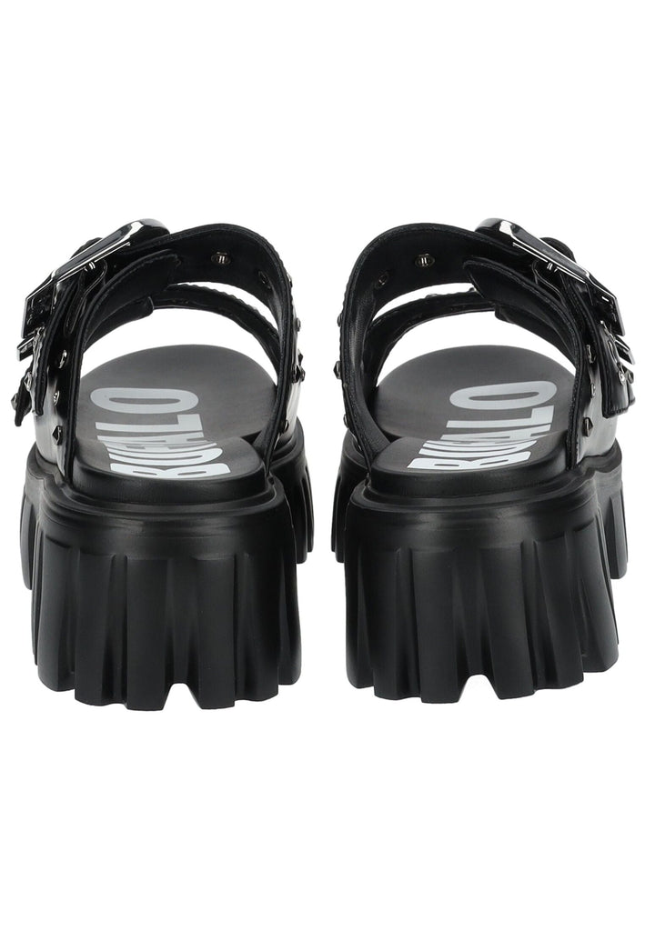 Buffalo Pantoletten Lederimitat Schwarz