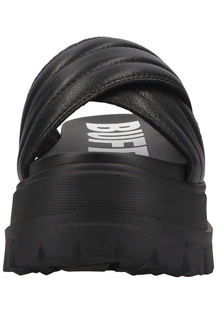 Buffalo Pantoletten Lederimitat Schwarz