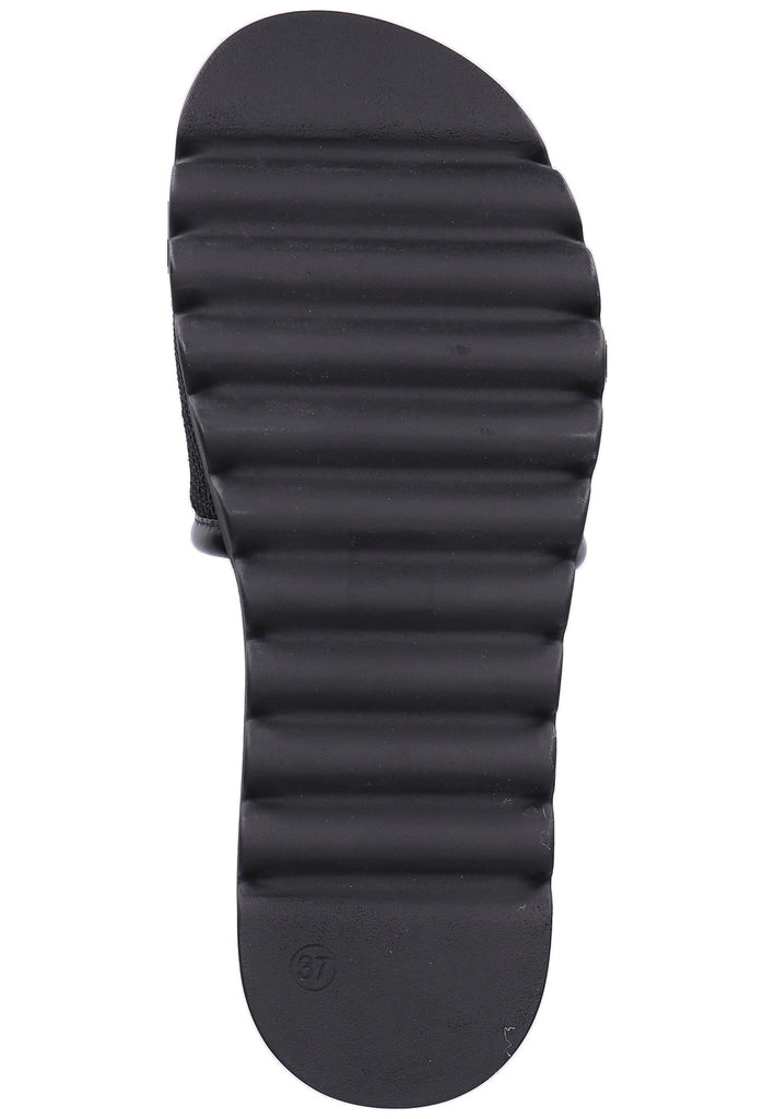 Buffalo Pantoletten Lederimitat Schwarz