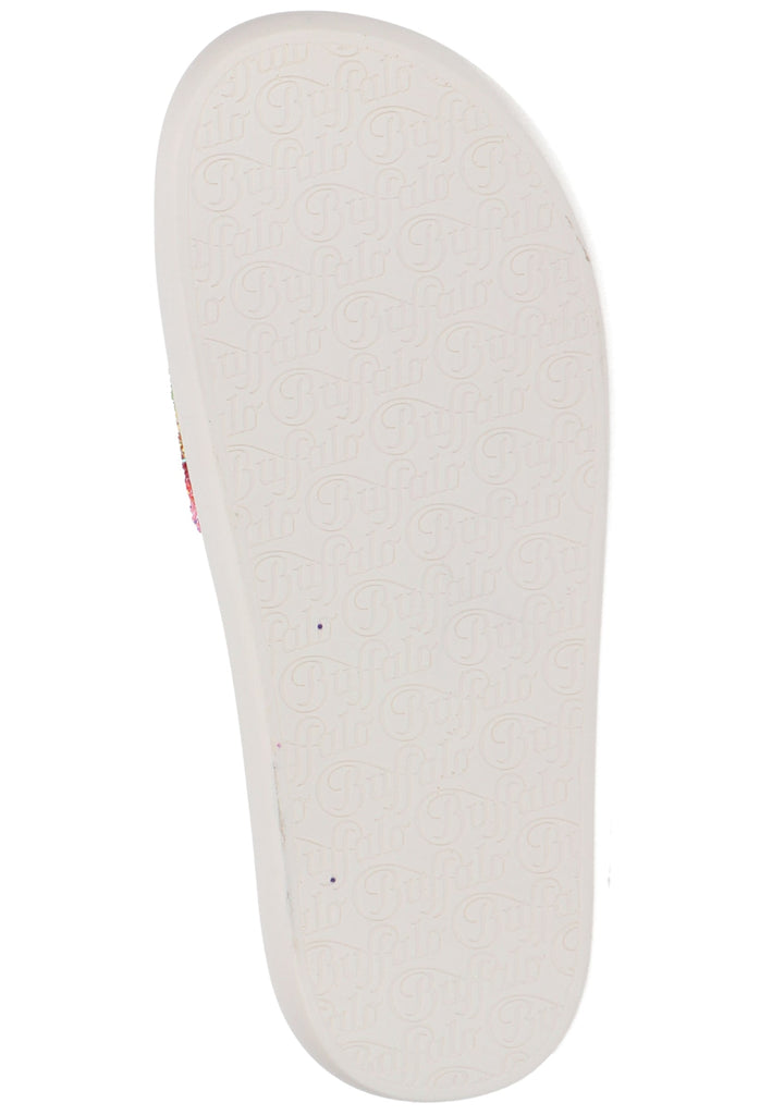 Buffalo Pantoletten Lederimitat/Textil Rainbow