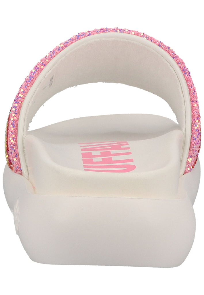 Buffalo Pantoletten Lederimitat/Textil Rainbow