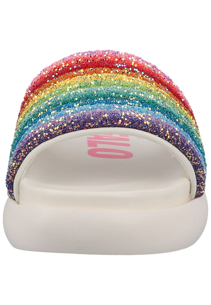 Buffalo Pantoletten Lederimitat/Textil Rainbow