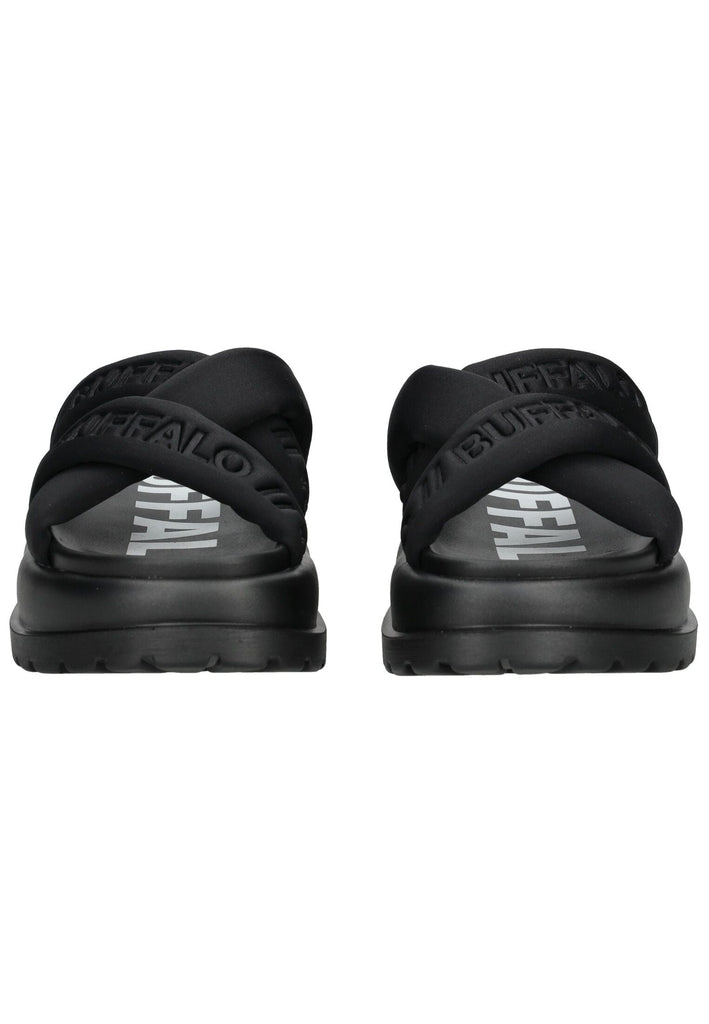 Buffalo Pantoletten Lederimitat/Textil Schwarz