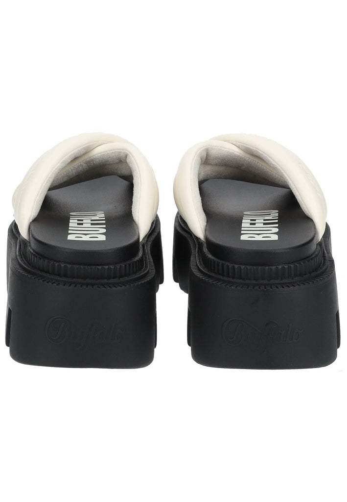 Buffalo Pantoletten Lederimitat Weiß