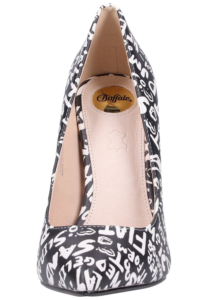 Buffalo Pumps Lederimitat Schwarz/Weiß