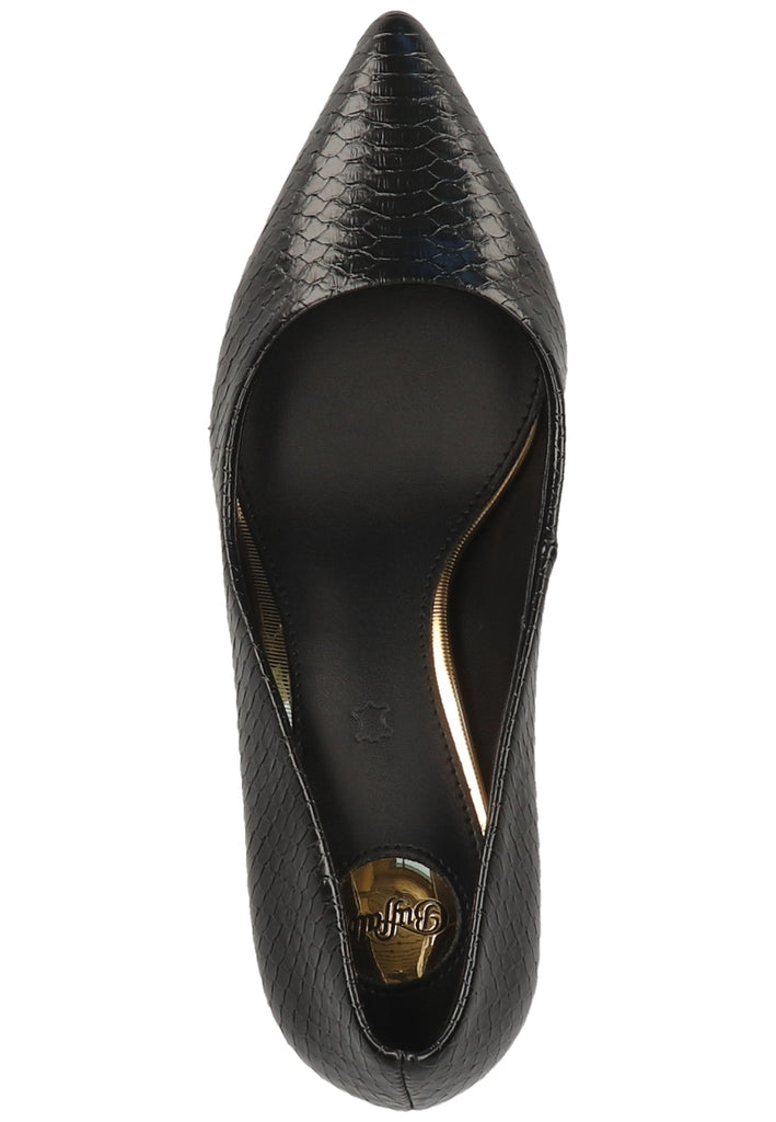 Buffalo Pumps Lederimitat Struktur Schwarz