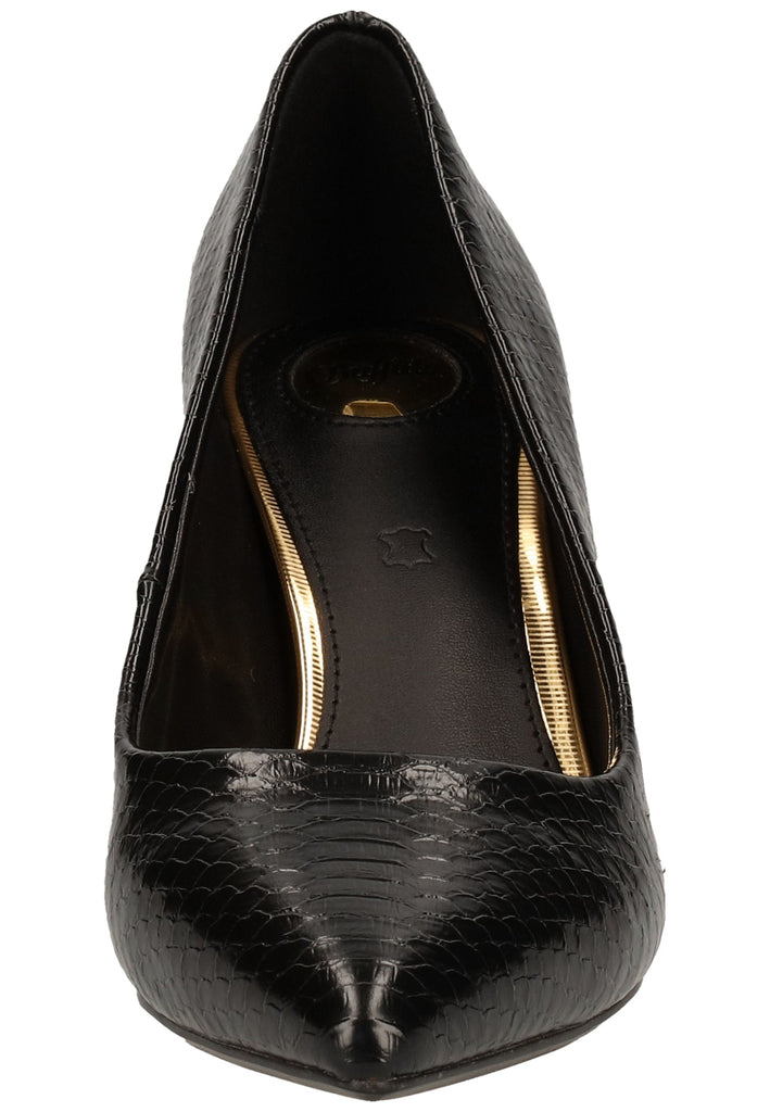 Buffalo Pumps Lederimitat Struktur Schwarz