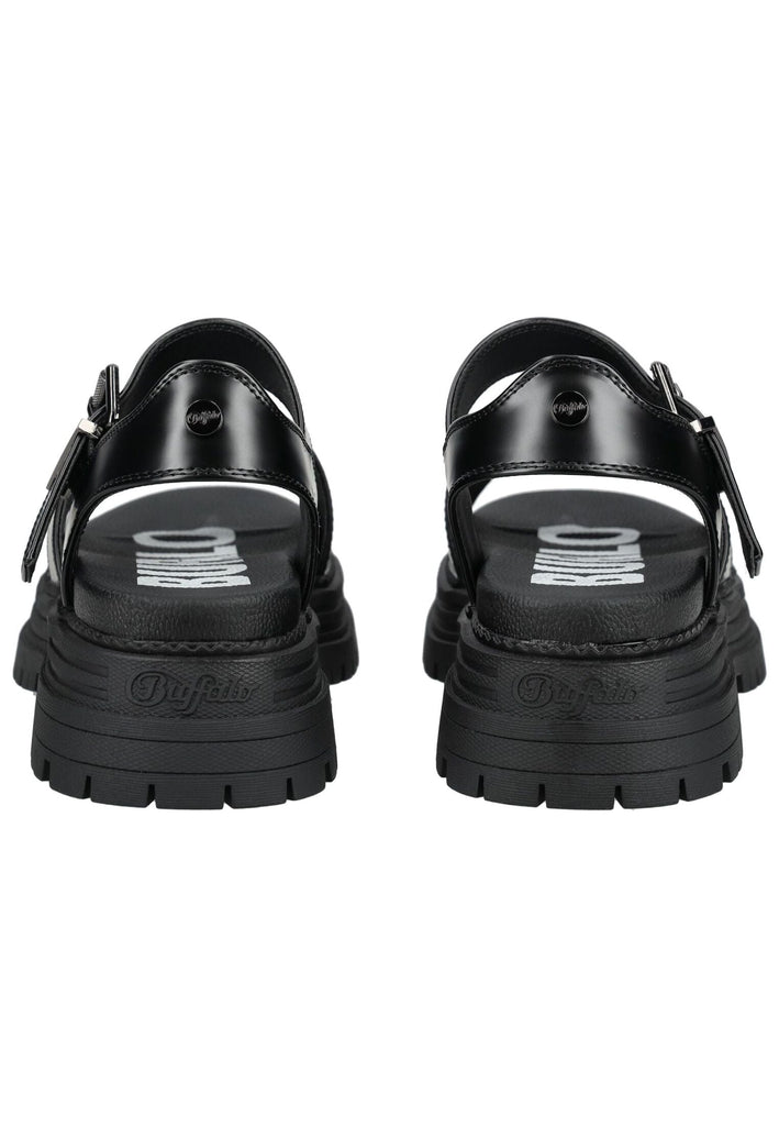 Buffalo Sandalen Lederimitat Schwarz