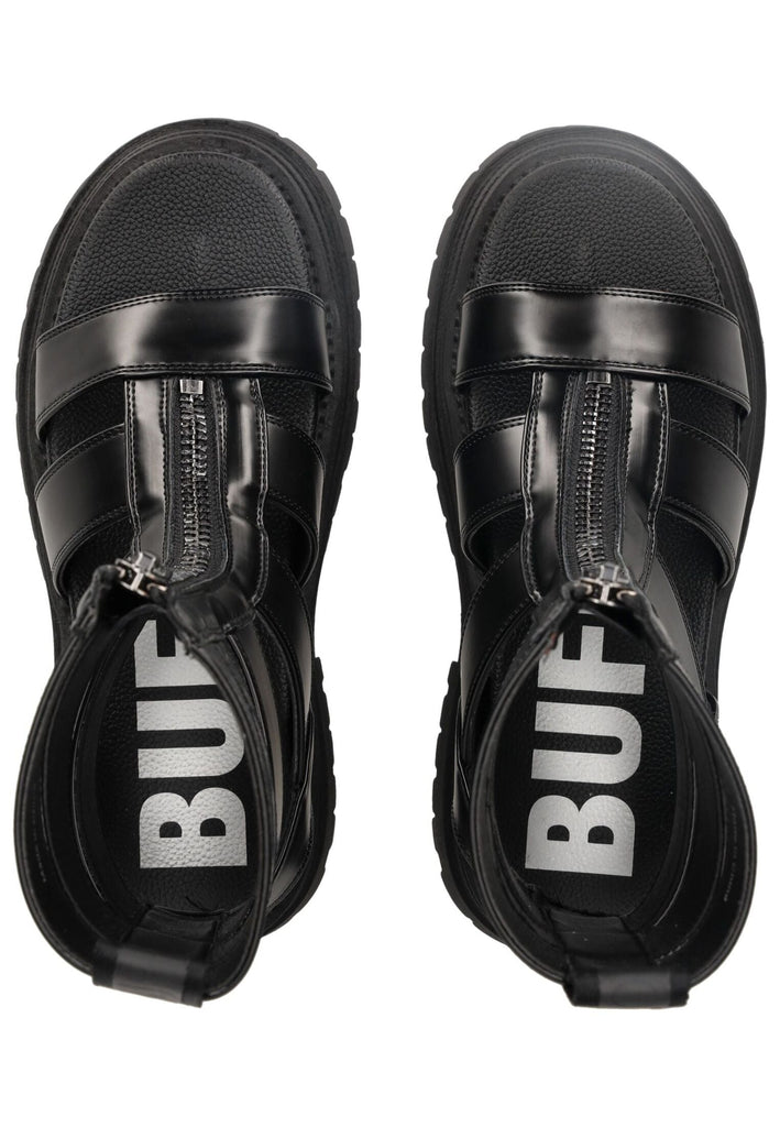 Buffalo Sandalen Lederimitat Schwarz