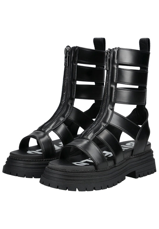 Buffalo Sandalen Lederimitat Schwarz