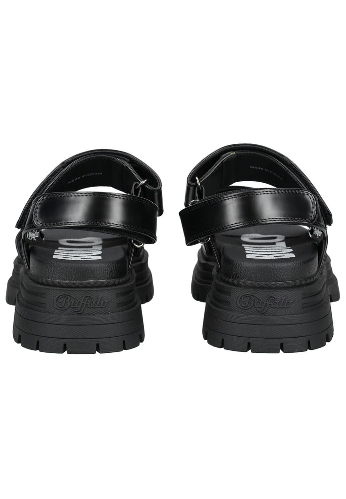 Buffalo Sandalen Lederimitat Schwarz