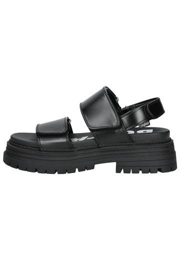 Buffalo Sandalen Lederimitat Schwarz