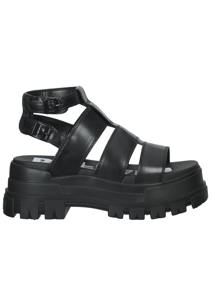 Buffalo Sandalen Lederimitat Schwarz