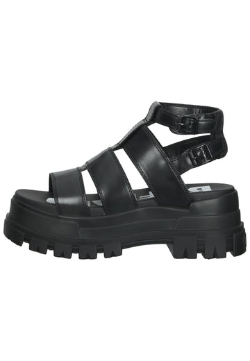 Buffalo Sandalen Lederimitat Schwarz