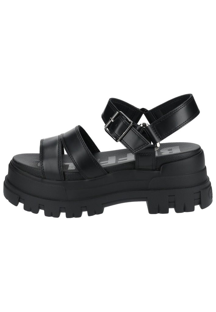 Buffalo Sandalen Lederimitat Schwarz