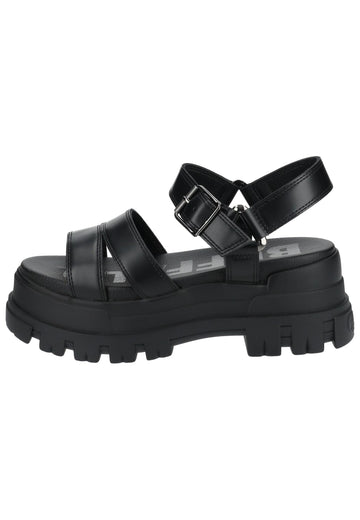 Buffalo Sandalen Lederimitat Schwarz