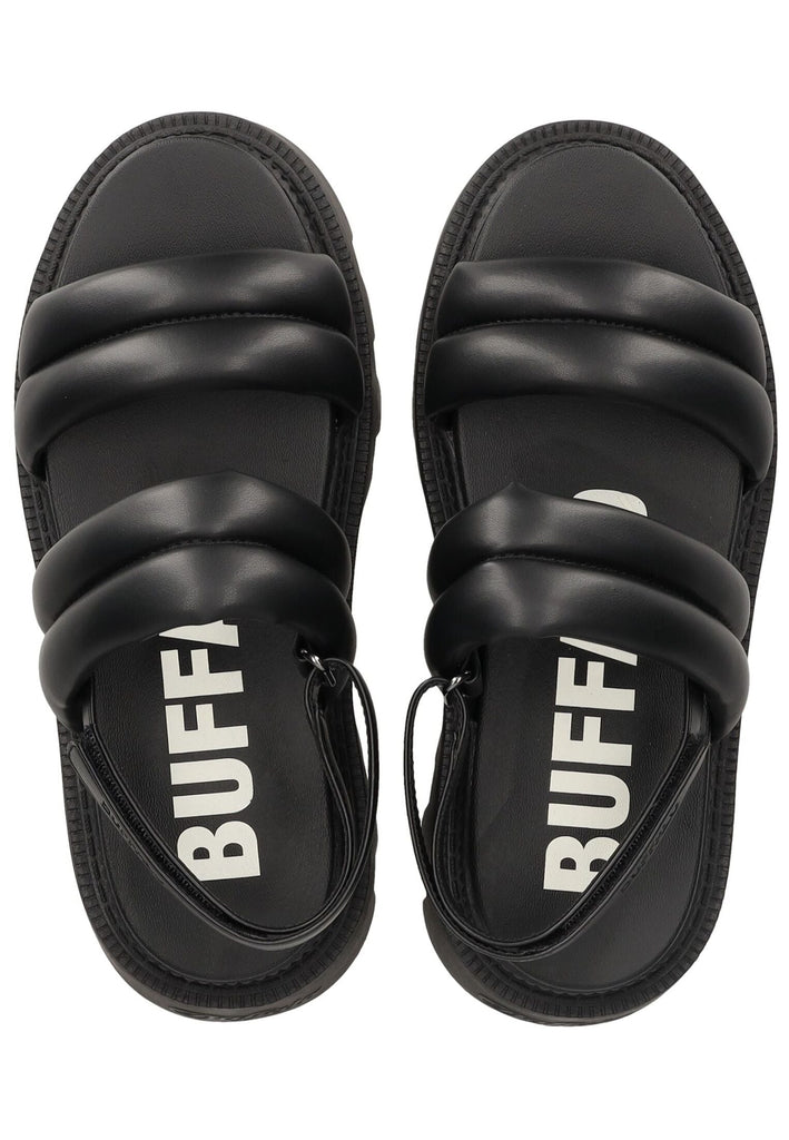 Buffalo Sandalen Lederimitat Schwarz