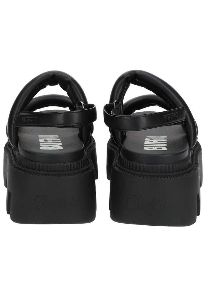 Buffalo Sandalen Lederimitat Schwarz