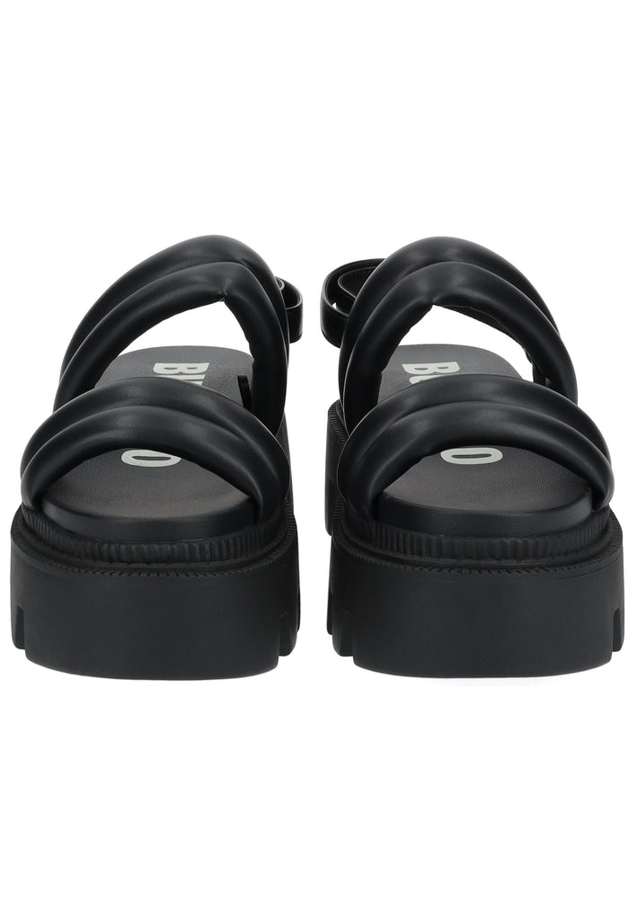 Buffalo Sandalen Lederimitat Schwarz