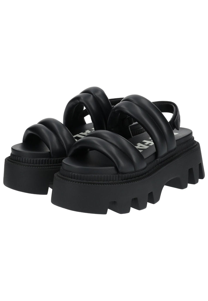 Buffalo Sandalen Lederimitat Schwarz