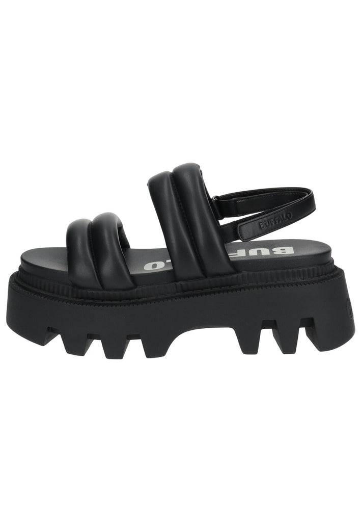 Buffalo Sandalen Lederimitat Schwarz