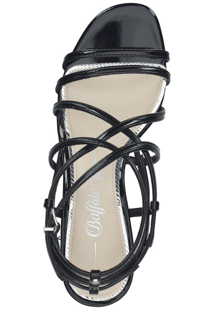 Buffalo Sandalen Lederimitat Schwarz
