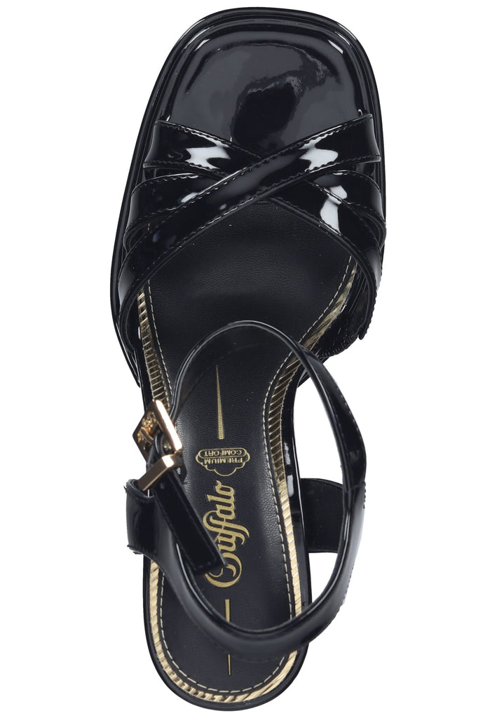 Buffalo Sandalen Lederimitat Schwarz