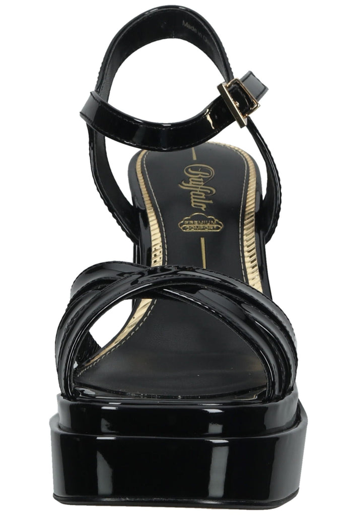 Buffalo Sandalen Lederimitat Schwarz