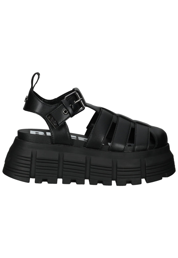 Buffalo Sandalen Lederimitat Schwarz