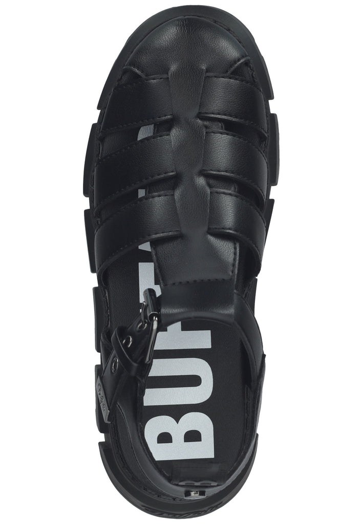 Buffalo Sandalen Lederimitat Schwarz