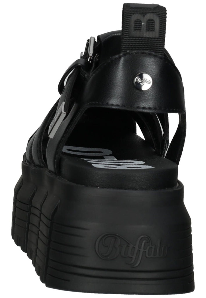 Buffalo Sandalen Lederimitat Schwarz