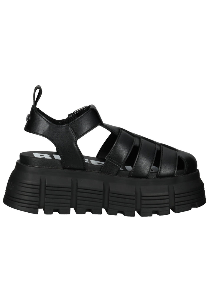 Buffalo Sandalen Lederimitat Schwarz