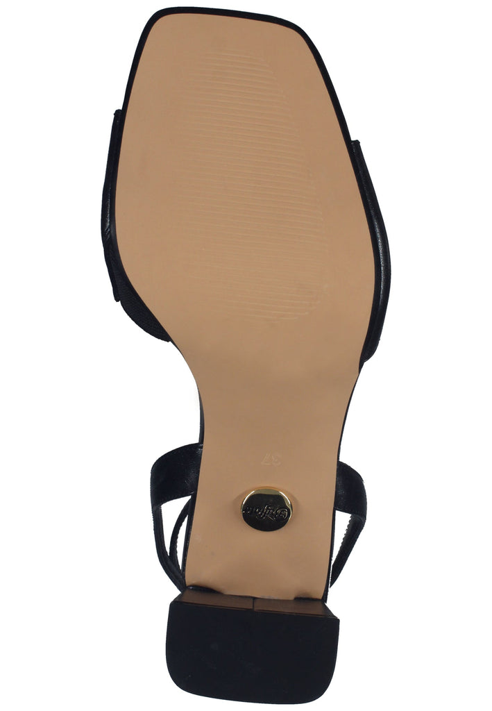 Buffalo Sandalen Lederimitat Schwarz