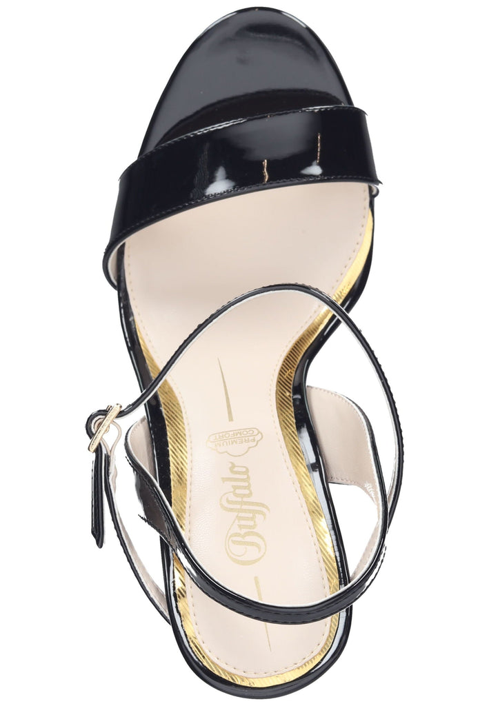 Buffalo Sandalen Lederimitat Schwarz