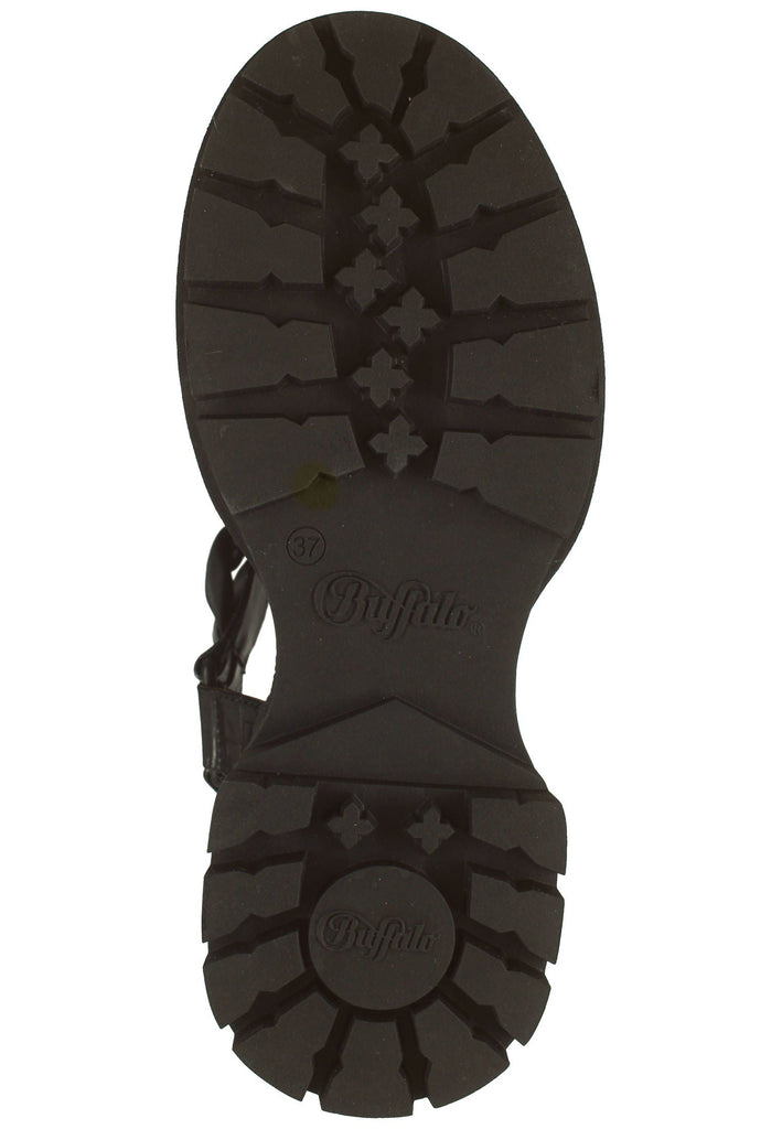 Buffalo Sandalen Lederimitat Schwarz