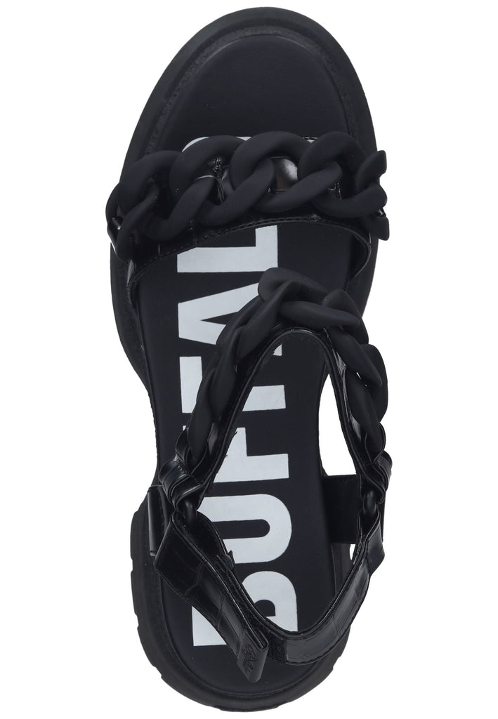 Buffalo Sandalen Lederimitat Schwarz