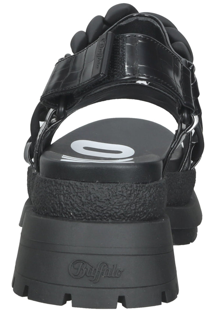 Buffalo Sandalen Lederimitat Schwarz