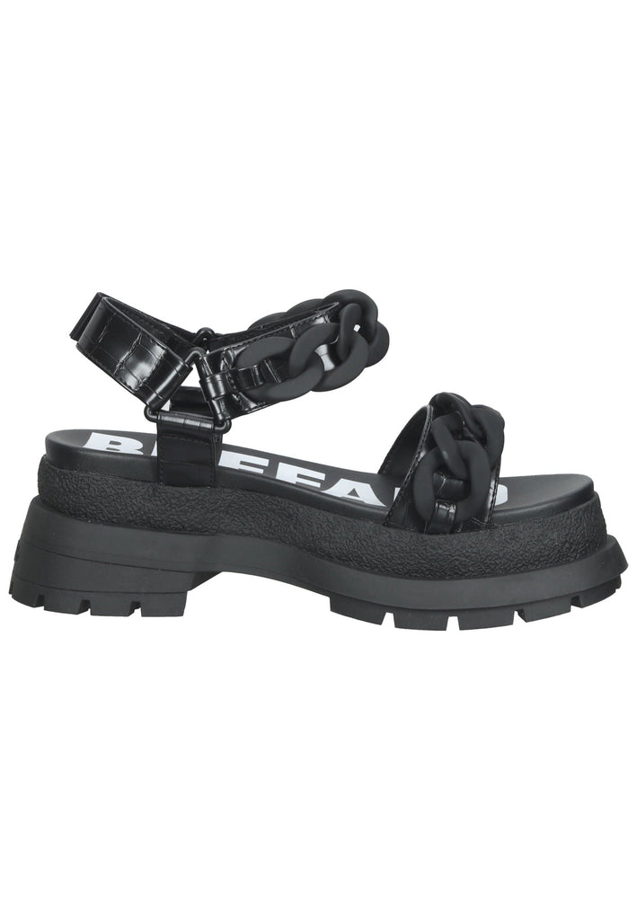 Buffalo Sandalen Lederimitat Schwarz
