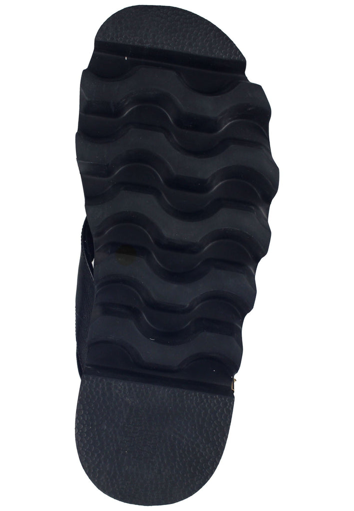 Buffalo Sandalen Lederimitat Schwarz