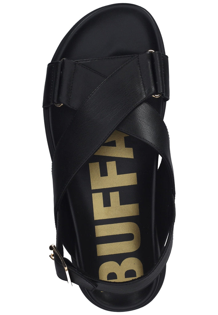 Buffalo Sandalen Lederimitat Schwarz