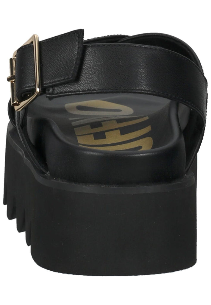 Buffalo Sandalen Lederimitat Schwarz