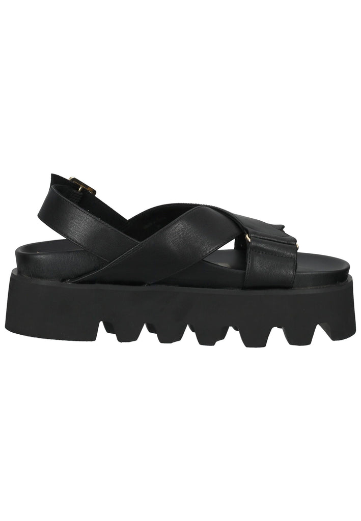 Buffalo Sandalen Lederimitat Schwarz