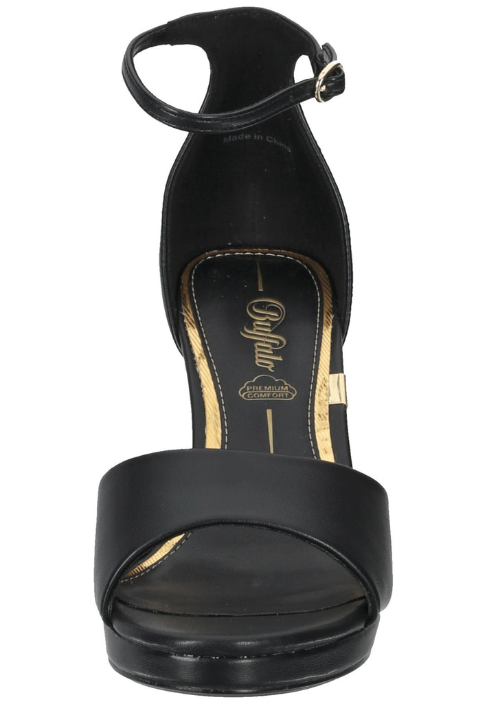 Buffalo Sandalen Lederimitat Schwarz