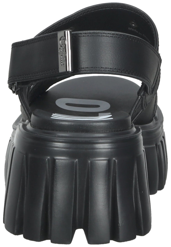 Buffalo Sandalen Lederimitat Schwarz