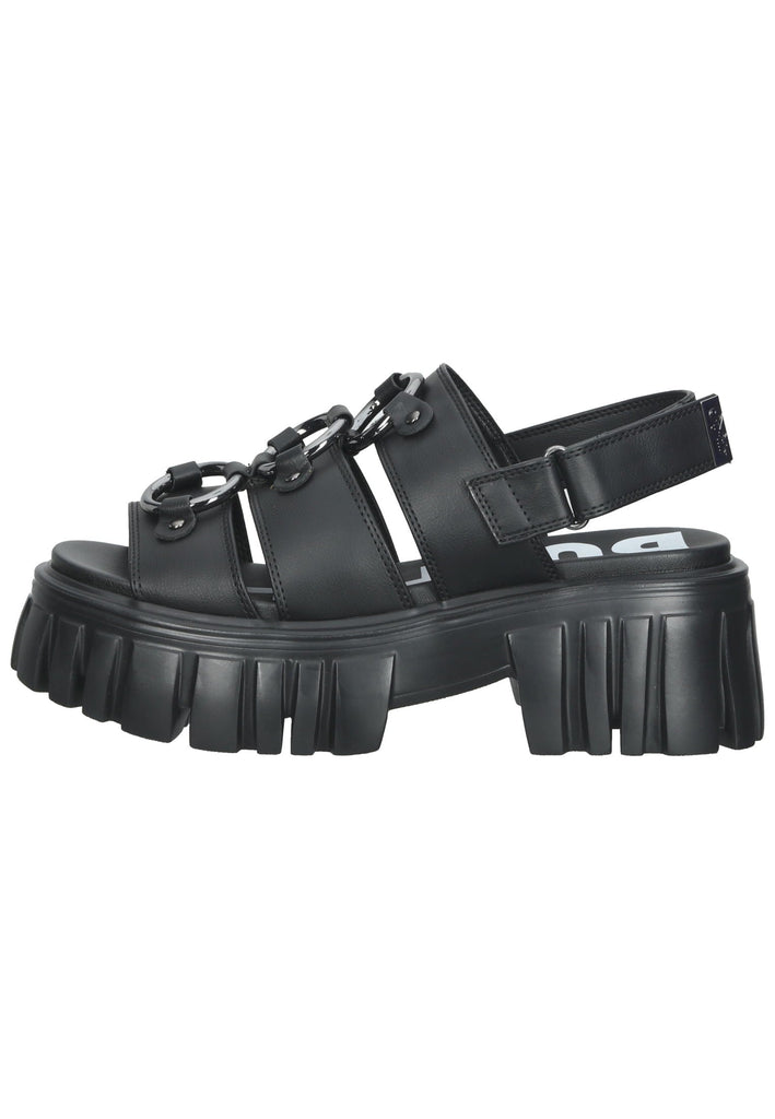Buffalo Sandalen Lederimitat Schwarz