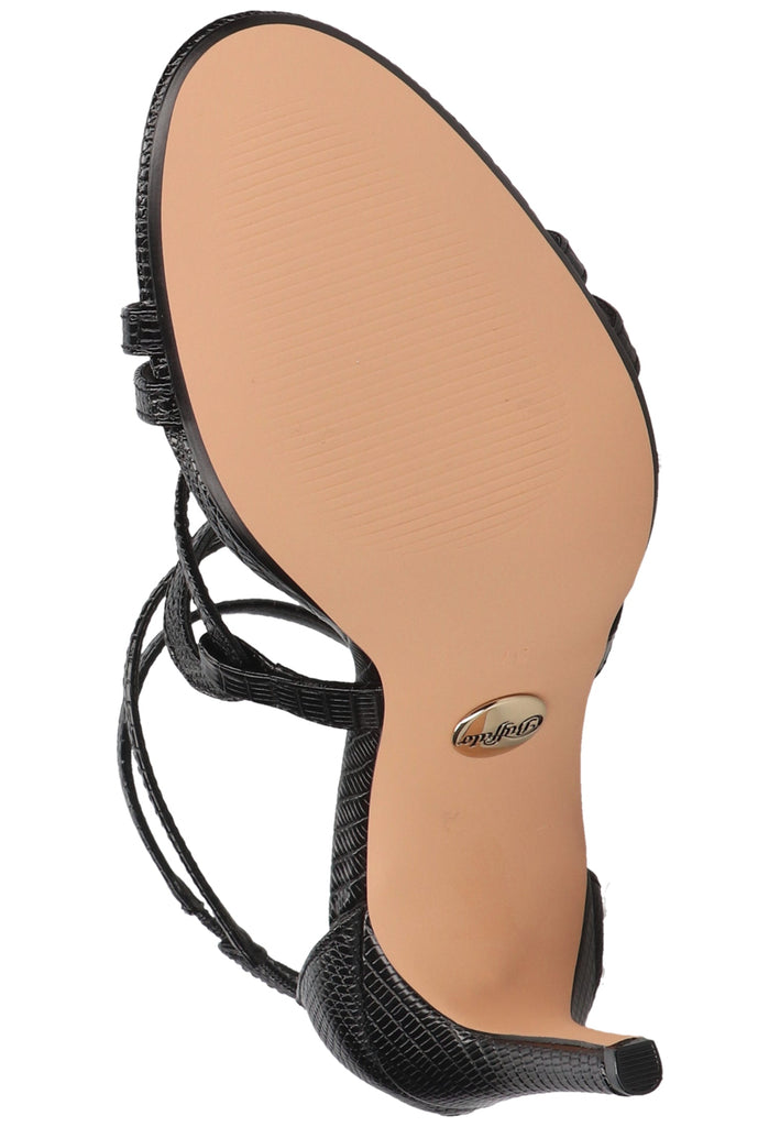 Buffalo Sandalen Lederimitat Schwarz