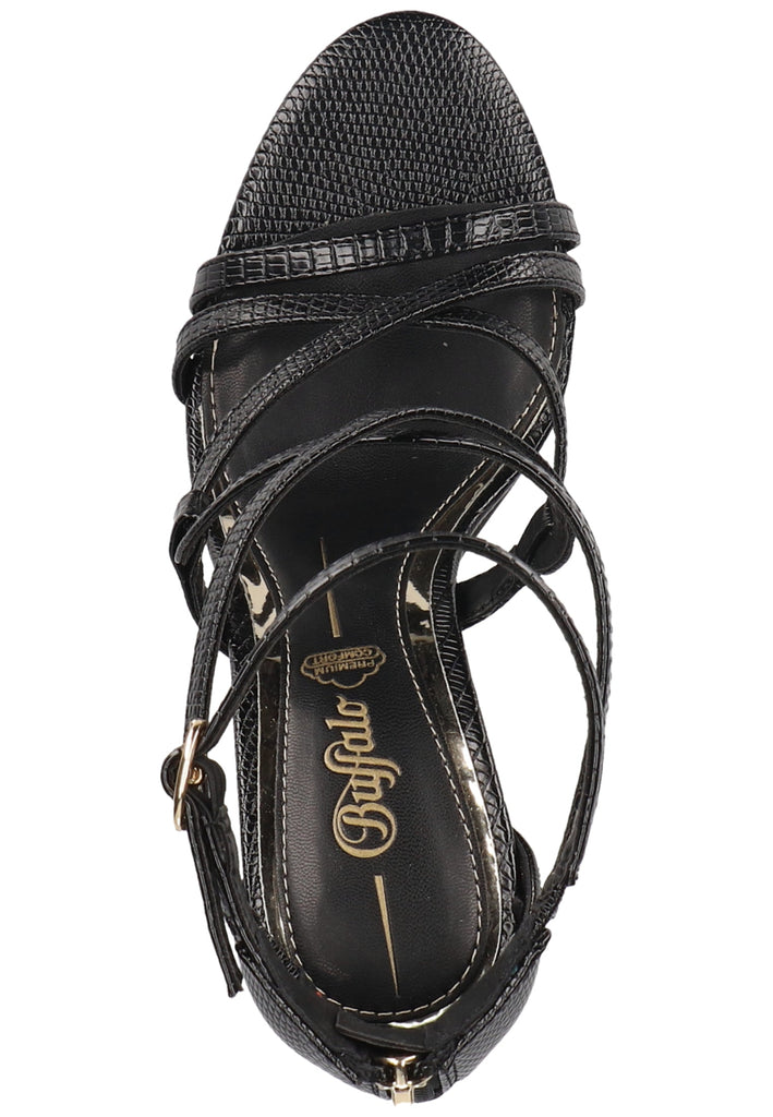 Buffalo Sandalen Lederimitat Schwarz