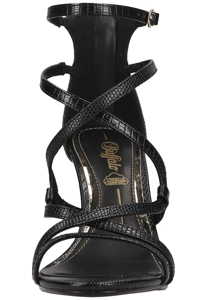 Buffalo Sandalen Lederimitat Schwarz