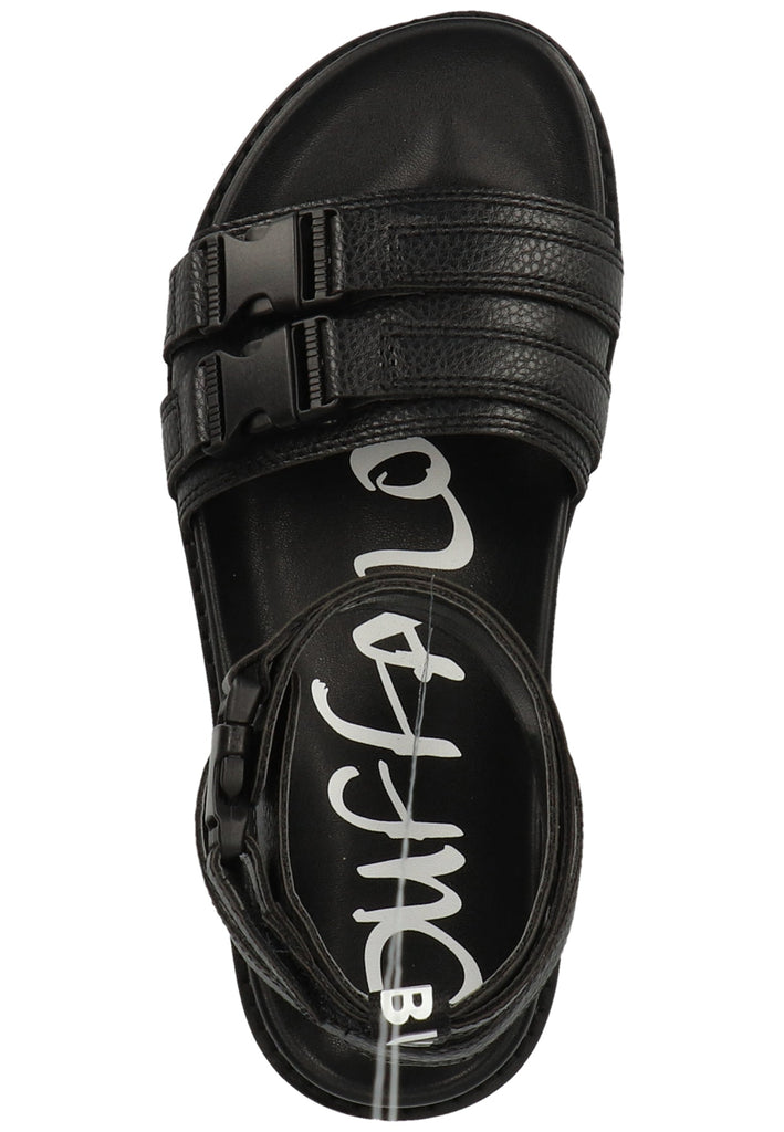 Buffalo Sandalen Lederimitat Schwarz