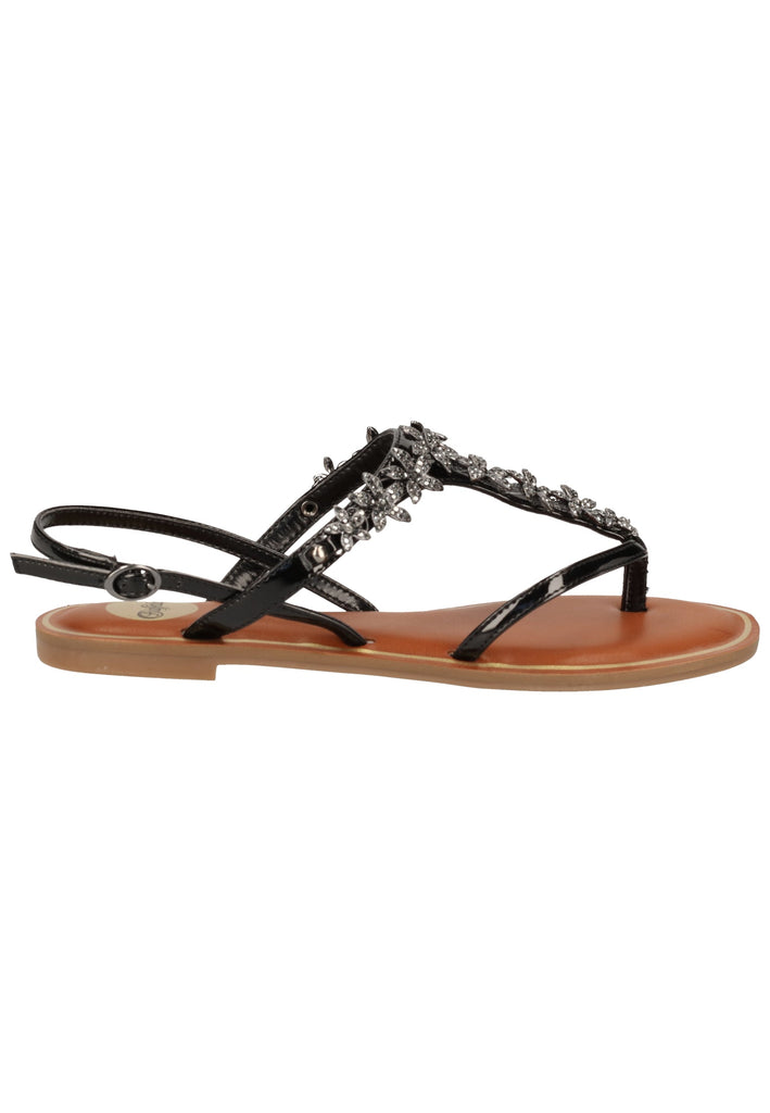 Buffalo Sandalen Lederimitat Schwarz